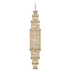 Waldorf 50-Inch High Antique Brass Pendant by Avenue Lighting