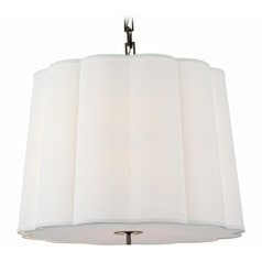 Visual Comfort Signature Collection Simple Scallop Bronze Pendant Light with Scalloped Shade