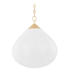 Corbett Lighting Semilla Vintage Brass LED Pendant Light with Teardrop Shade