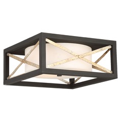 Boxer Matte Black & Antique Silver Flush Mount by Nuvo Lighting