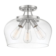 Octave 13-Inch Semi-Flush Mount in Satin Nickel by Savoy House