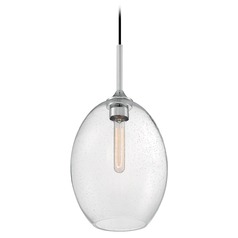 Aria Polished Nickel Pendant with Oval Shade by Satco Lighting