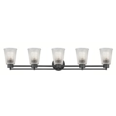 Prismatic Glass Modern Bathroom Light Black 5 Lt