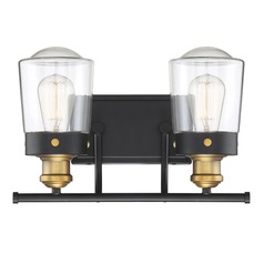 Savoy House Lighting Macauley Vintage Black with Warm Brass Bathroom Light