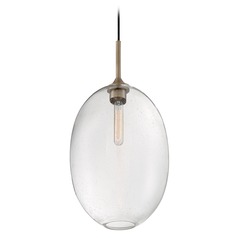 Aria Burnished Brass Pendant with Oval Shade by Satco Lighting