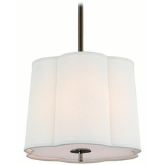 Visual Comfort Signature Collection Simple Scallop Bronze Pendant Light with Scalloped Shade