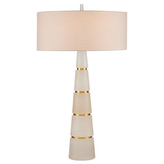 Currey and Company Eleanora Natural / Natural Brass Table Lamp with Drum Shade