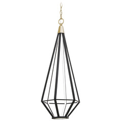 George Kovacs Dripping Gems Soft Brass & Black LED Pendant Light