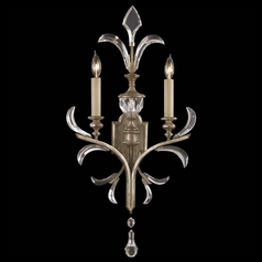 Fine Art Lamps Beveled Arcs Silver Leaf Sconce