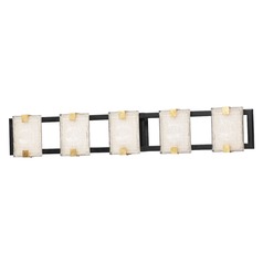 Radiant Black & Gold Leaf LED Bathroom Light by Maxim Lighting