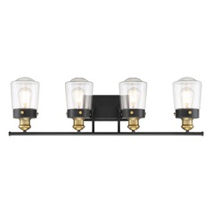 Macauley Vintage Black & Warm Brass Bath Light by Savoy House