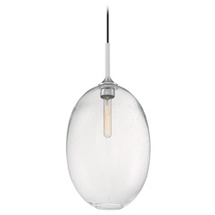 Aria Polished Nickel Pendant with Oval Shade by Satco Lighting