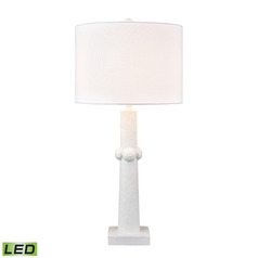 Elk Lighting Calvin Plaster White LED Table Lamp with Drum Shade