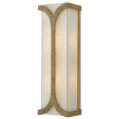 Currey and Company Carthay Natural Rope / Dark Gold Leaf Sconce