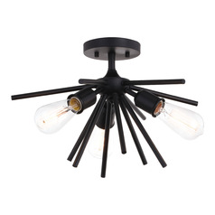 Vaxcel Lighting Estelle Matte Black Semi-Flushmount Light