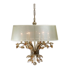6-Light Chandelier with Beige&Cream Shade in Burnished Gold by Uttermost Lighting
