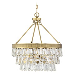 Windham 4-Light Warm Brass Pendant by Savoy House