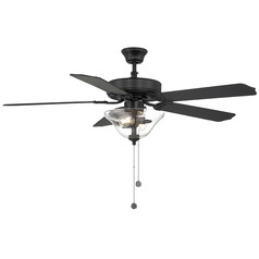 52-Inch LED Ceiling Fan in Matte Black by Meridian