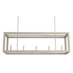 Hunter Fan Company Squire Manor Brushed Nickel & Bleached Wood Island Light