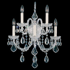 Schonbek Worldwide Lighting Olde World Polished Silver Sconce