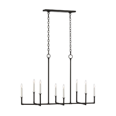 Chapman & Meyers 47.75-Inch Long Bayview Aged Iron Linear Chandelier by Visual Comfort Studio