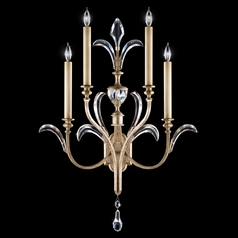 Fine Art Lamps Beveled Arcs Silver Leaf Sconce