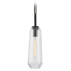 Corbett Lighting Copenhagen Black Brass LED Mini-Pendant Light with Oblong Shade