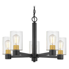 Vashon 5-Light Chandelier in Matte Black and Brass by Design Classics