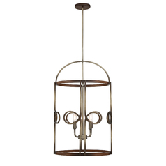 Yorkville 4-Light Pendant in Darkwood & Silver Patina by Minka Lavery