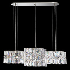 Schonbek Worldwide Lighting Selene Stainless Steel LED Multi-Light Pendant