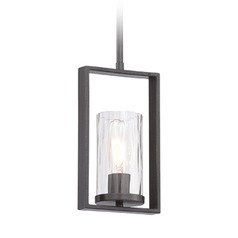 Designers Fountain Elements Charcoal Mini-Pendant Light with Cylindrical Shade