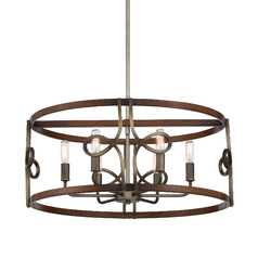 Yorkville 6-Light Pendant in Darkwood & Silver Patina by Minka Lavery