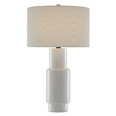 Currey and Company Janeen White / Satin Black Table Lamp with Drum Shade