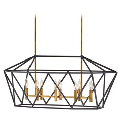 Theory 8-Light Aged Zinc & Heritage Brass Chandelier by Hinkley Lighting