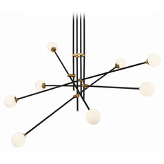George Kovacs Cosmet Coal & Aged Brass Pendant Light with Globe Shade