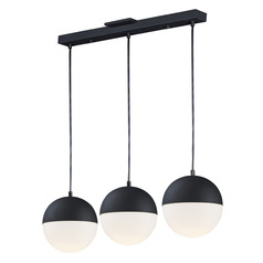 Half Moon 3-Light Linear LED Pendant in Black by ET2 Lighting