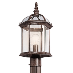 Post Light with Clear Glass in Tannery Bronze by Kichler Lighting