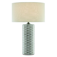 Fisch Table Lamp in Gray/White/Antique Nickel by Currey & Company