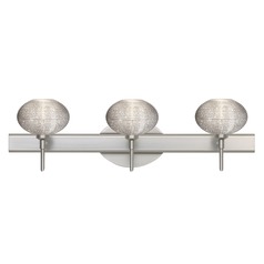 Besa Lighting Lasso Ribbed Glass Satin Nickel LED Bathroom Light