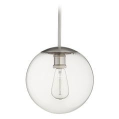 Satin Nickel Mini Pendant with Globe Shade by Quorum Lighting
