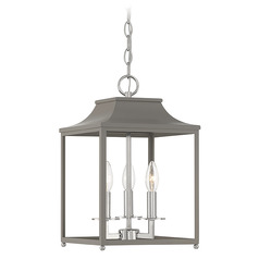 10-Inch Lantern in Gray & Polished Nickel by Meridian