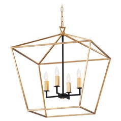 Abode Gold Leaf & Textured Black Chandelier by Maxim Lighting