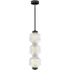 Reign LED Convertible Pendant in Lacquered Brass by Fredrick Ramond 