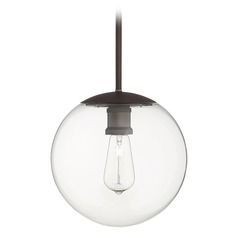 Oiled Bronze Mini Pendant with Globe Shade by Quorum Lighting