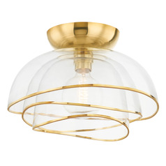 Corbett Lighting Esme Vintage Polished Brass LED Flushmount Light