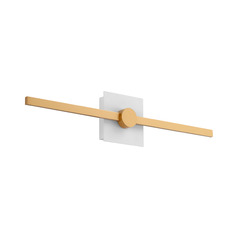 Zora 24-Inch LED Vanity Light in White & Brass by Oxygen Lighting