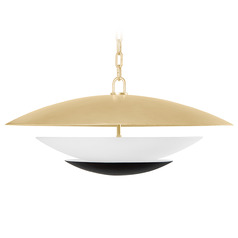 Corbett Lighting Adara Vintage Gold Leaf & Soft Black Pendant Light with Bowl / Dome Shade