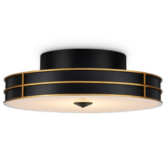 Currey and Company Tom Caldwell Fielding Satin Black / Gold LED Flushmount Light