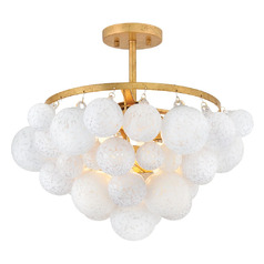 Marabel 20.50-Inch Semi-Flush in Distressed Brass by Fredrick Ramond