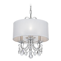 Crystorama Lighting Othello Polished Chrome Pendant Light with Drum Shade